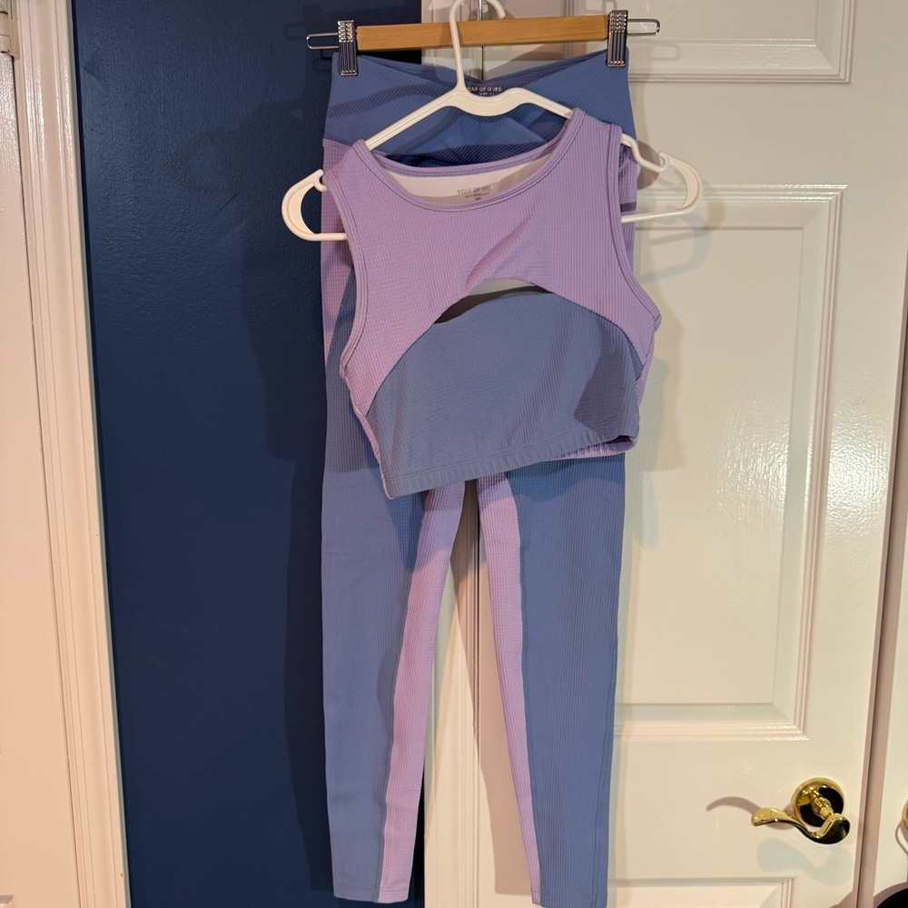 Year of Ours Lavender and Blue Workout Set